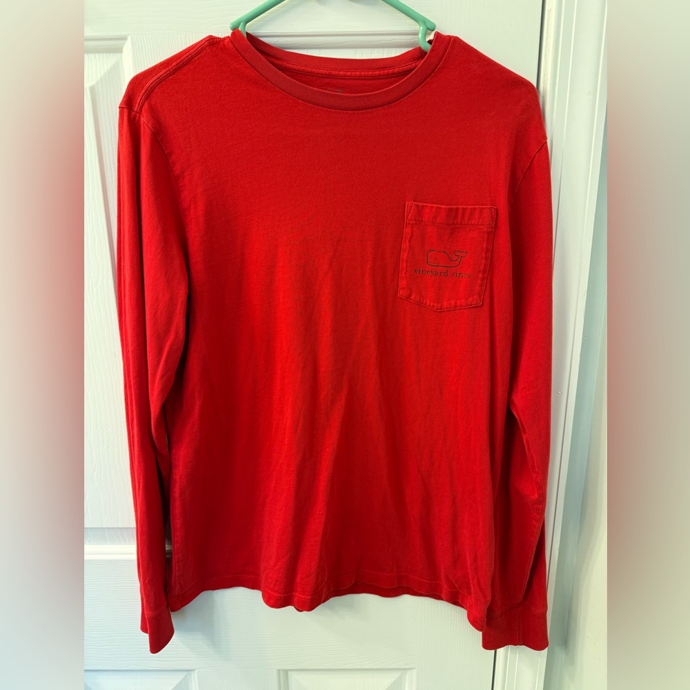 Vineyard Vines red classic long sleeve logo T-shirt size 16